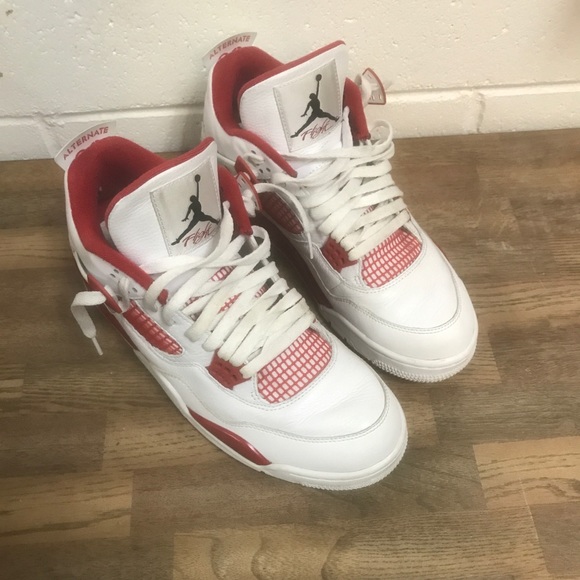 white and red jordan 3s